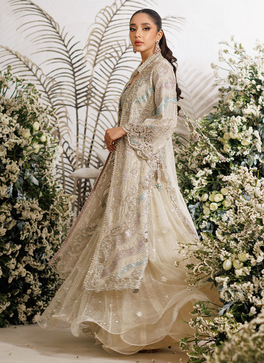 ELODIE IVORY APPLIQUE JACKET - Eira Ethereal Couture by Farah Talib Aziz