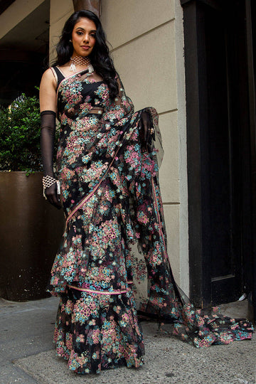 Tranquil Mist Saree - Odyssey New York by Zainab Salman