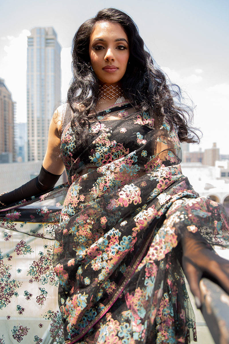 Tranquil Mist Saree - Odyssey New York by Zainab Salman