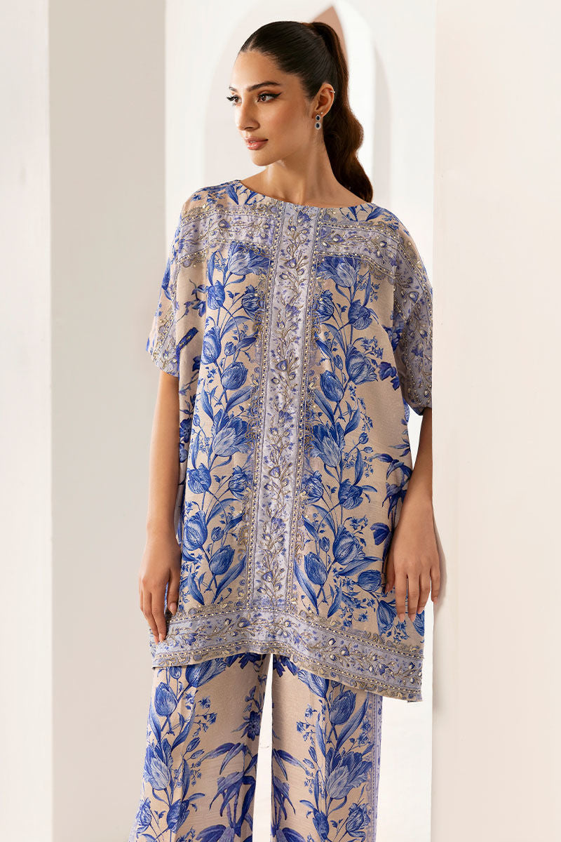 Oceanic Pearl - Lumiere Printed Silk by Rabia Zahur