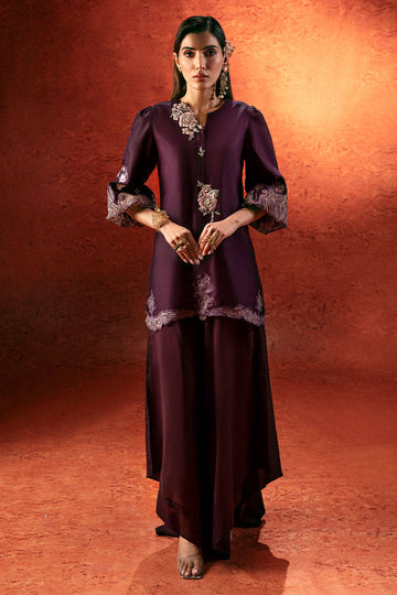 Plum Blossom - Crystique Silk Collection by ZAINAB SALMAN