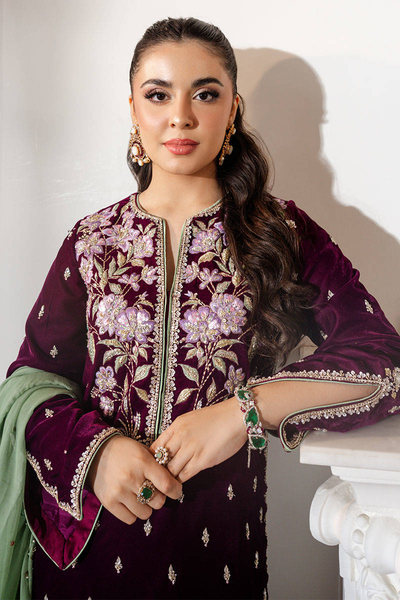 Plum Sapphire - Velvets Soiree by ZAINAB SALMAN