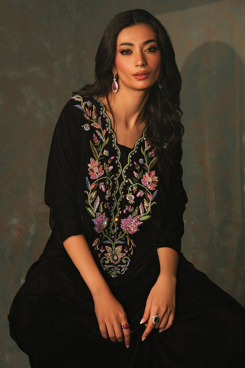 Moonflower Kaftan - Velvet Eclipse by Farida Hasan