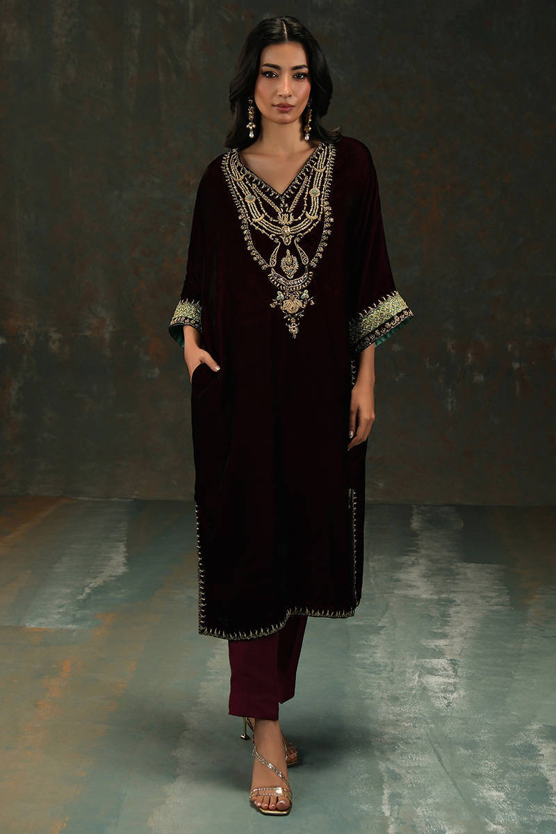 Rani Phiran Shirt And Pants - Velvet Eclipse by Farida Hasan