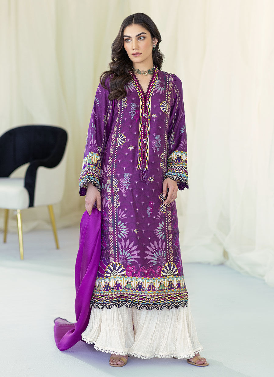 MYRTLE PLUM SHIRT AND DUPATTA - Gaia by Farah Talib Aziz