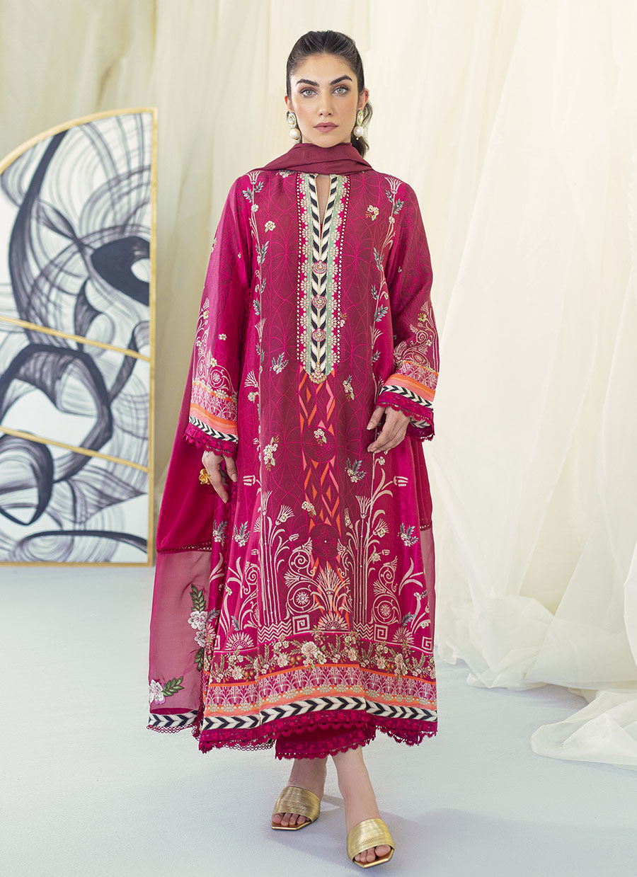 CHARLIZE SCARLETT SHIRT AND DUPATTA - Gaia by Farah Talib Aziz