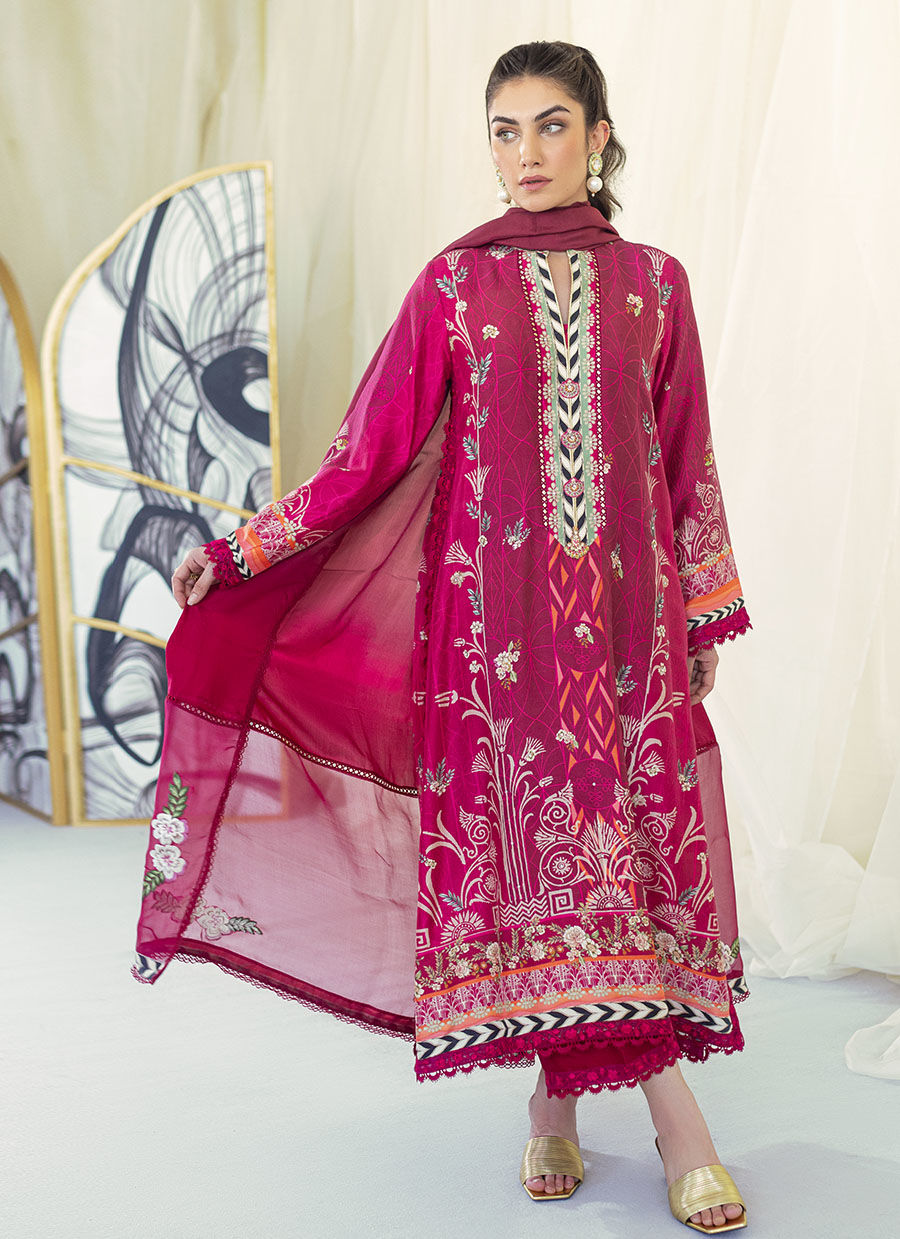 CHARLIZE SCARLETT SHIRT AND DUPATTA - Gaia by Farah Talib Aziz