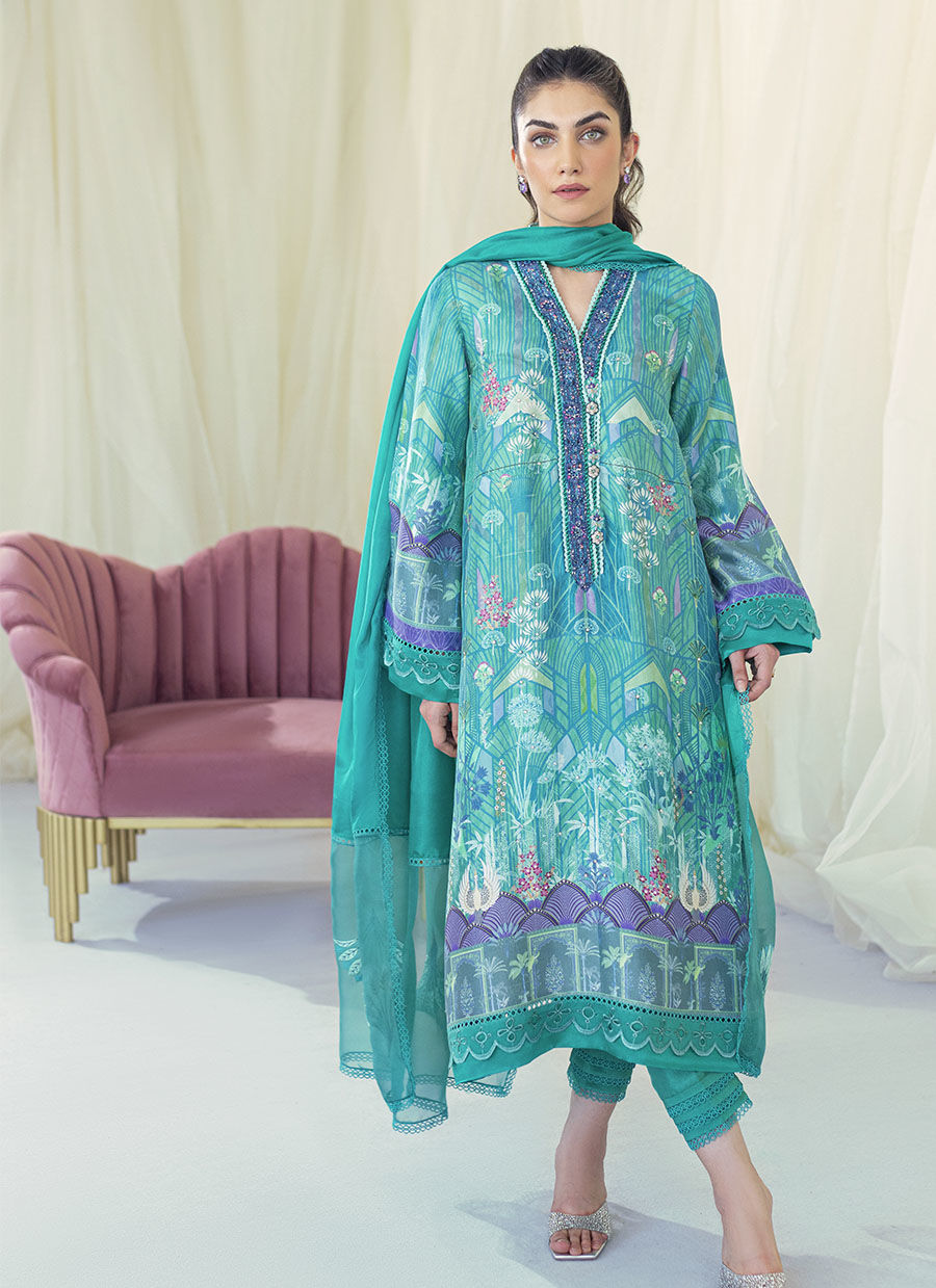 EDNA EMERALD SHIRT AND DUPATTA - Gaia by Farah Talib Aziz