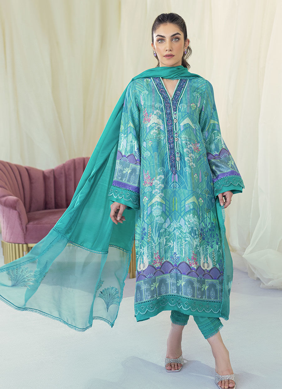 EDNA EMERALD SHIRT AND DUPATTA - Gaia by Farah Talib Aziz