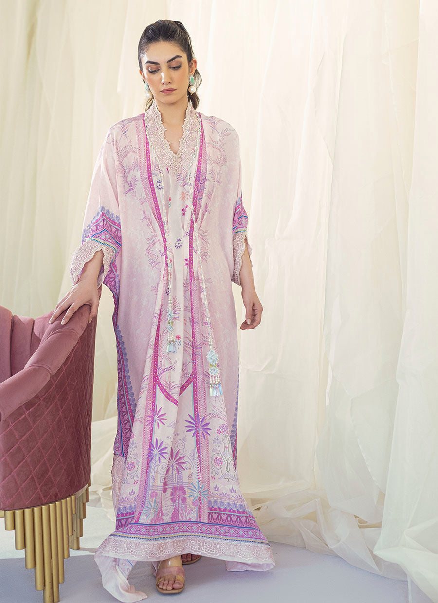 DAISY BLUSH CREPE KAFTAN - Gaia by Farah Talib Aziz