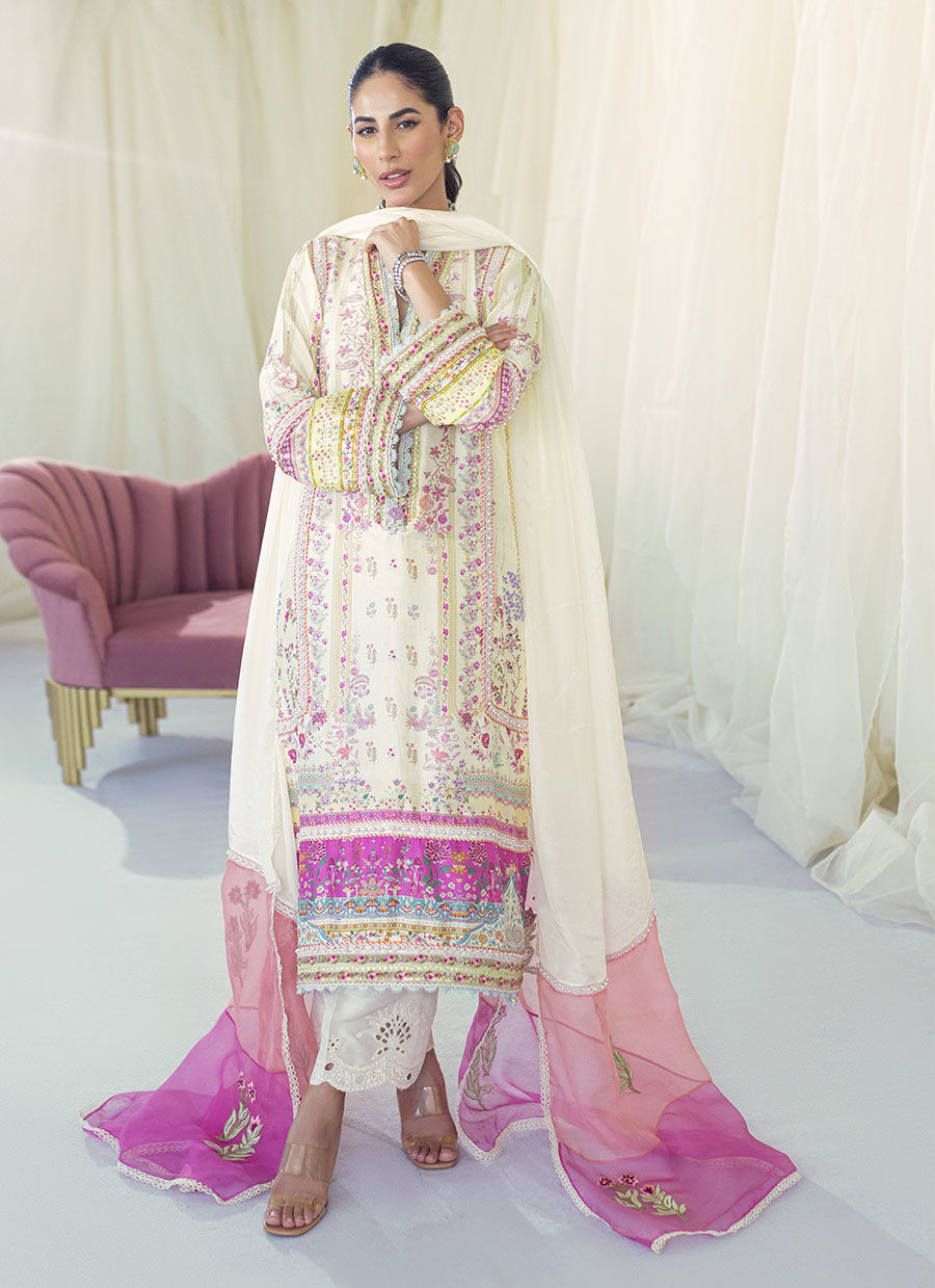 LIA LEMON SILK SHIRT AND DUPATTA - Gaia by Farah Talib Aziz