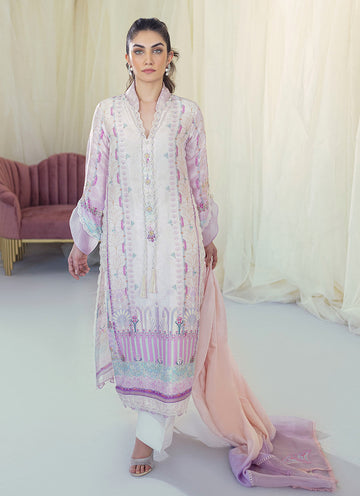 MAUDE LAVENDER SILK SHIRT AND DUPATTA - Gaia by Farah Talib Aziz