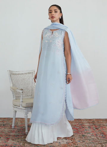 DARIA PERIWINKLE SHIRT AND DUPATTA - Farah Talib Aziz