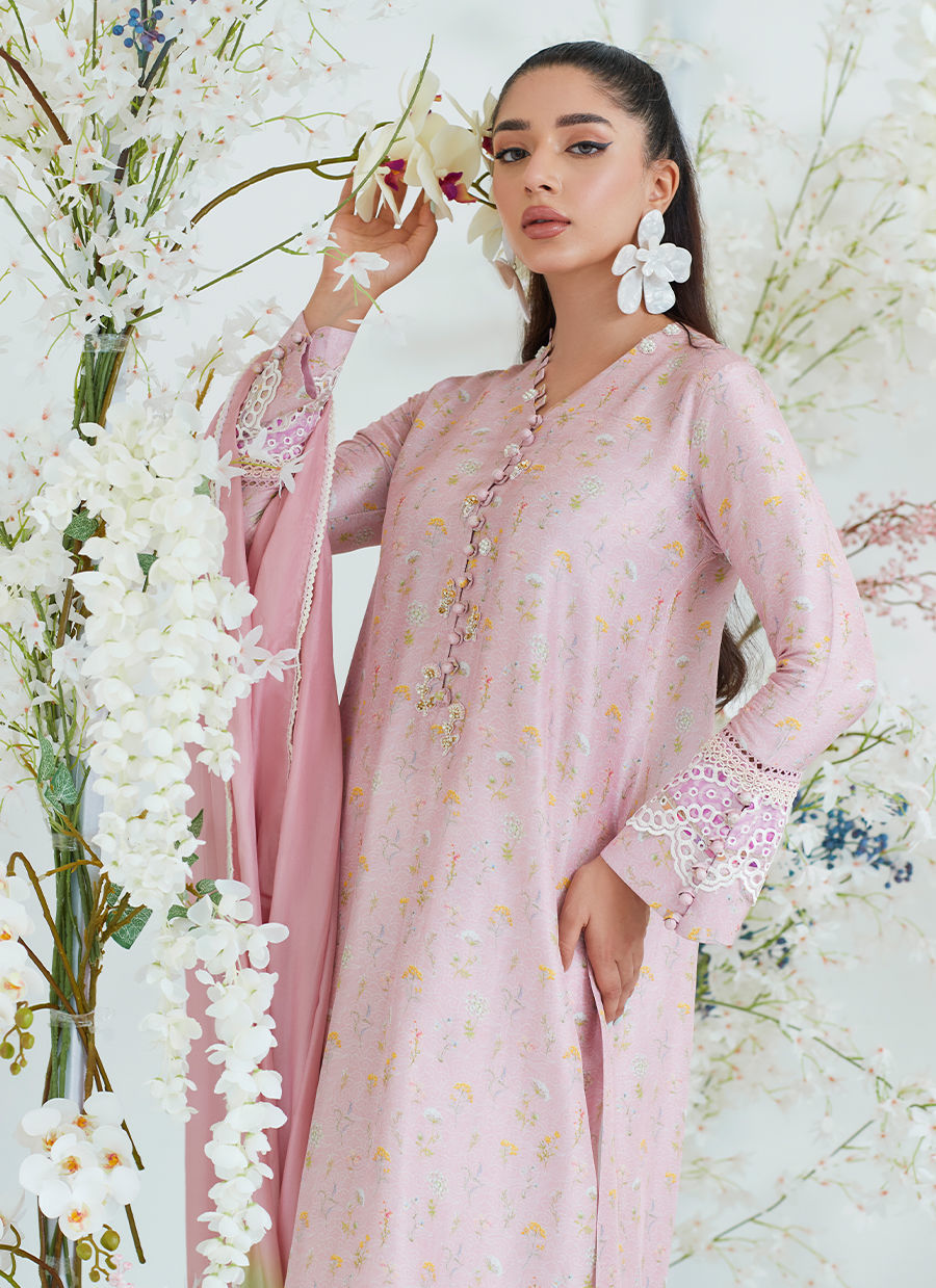 SANSA CHAI PINK SHIRT WITH OMBRE DUPATTA - Farah Talib Aziz