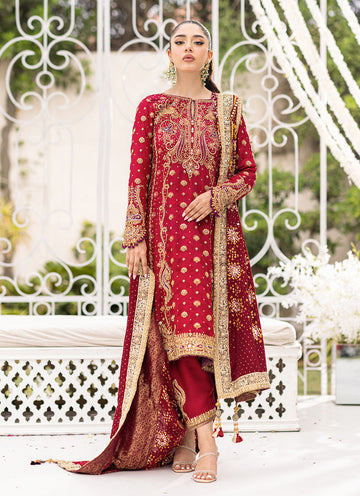 Tara Deep Red Kurta - Azeeta Festive Couture by FTA