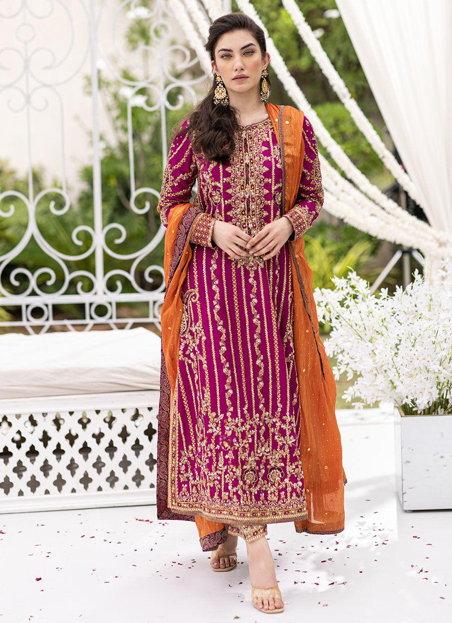 Azin Magenta Kurta - Azeeta Festive Couture by FTA