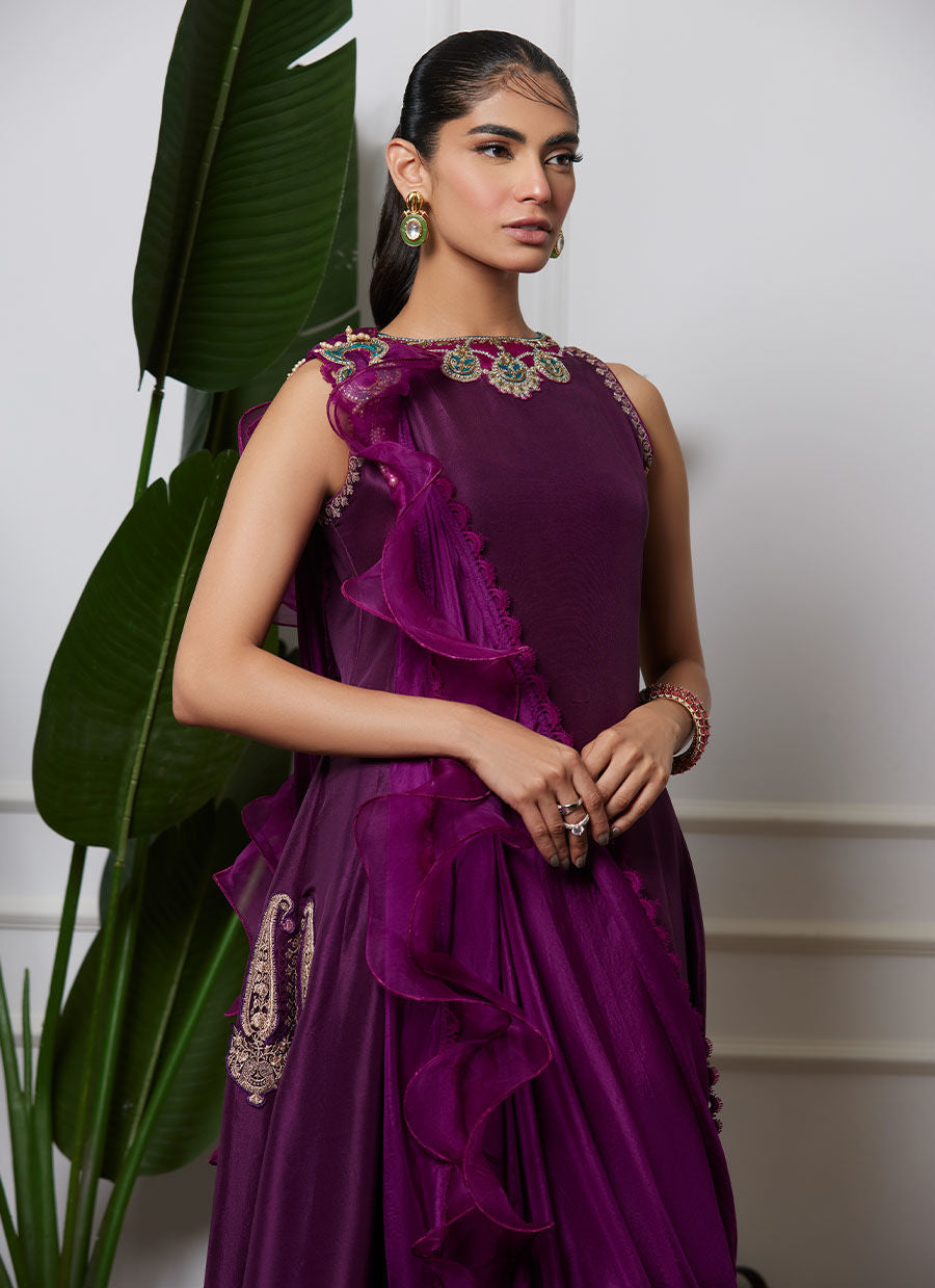 REHEMA SHIRT AND PRE-DRAPED DUPATTA - Lea Autumn Winter'23 by FTA