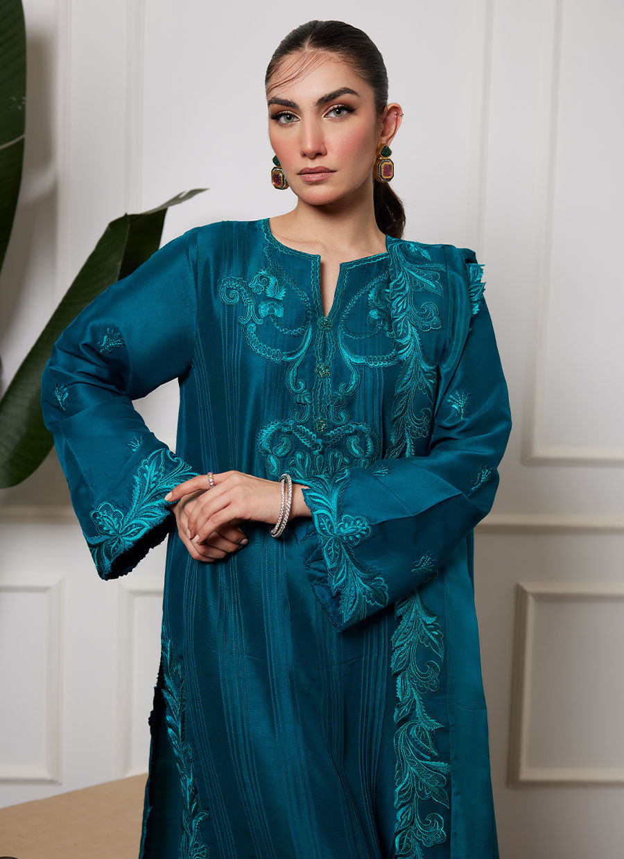 HEQET EMERALD SHIRT AND DUPATTA - Lea Autumn Winter'23 by FTA