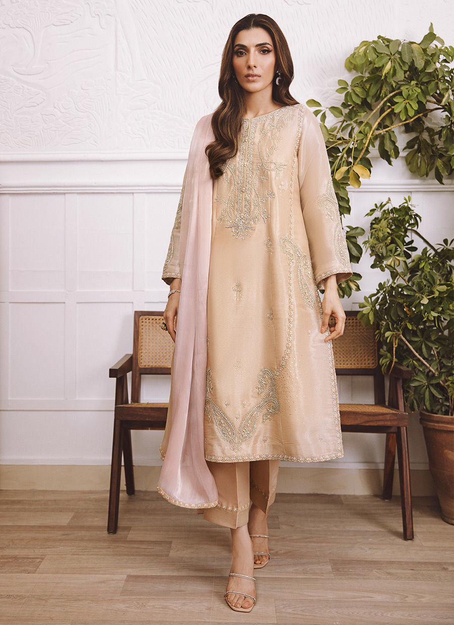 Jeh Sand Shirt & Dupatta - Mayna Festive Prints by FTA