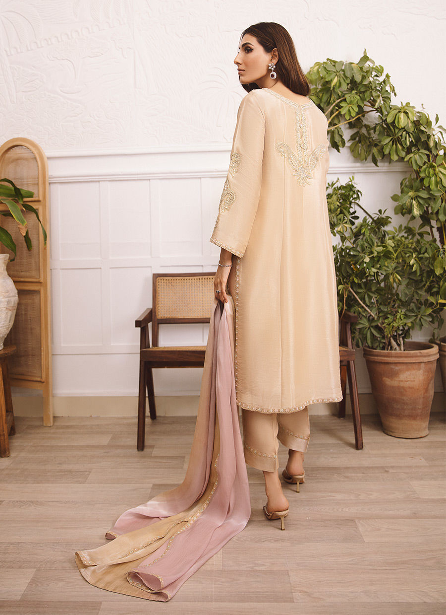 Jeh Sand Shirt & Dupatta - Mayna Festive Prints by FTA