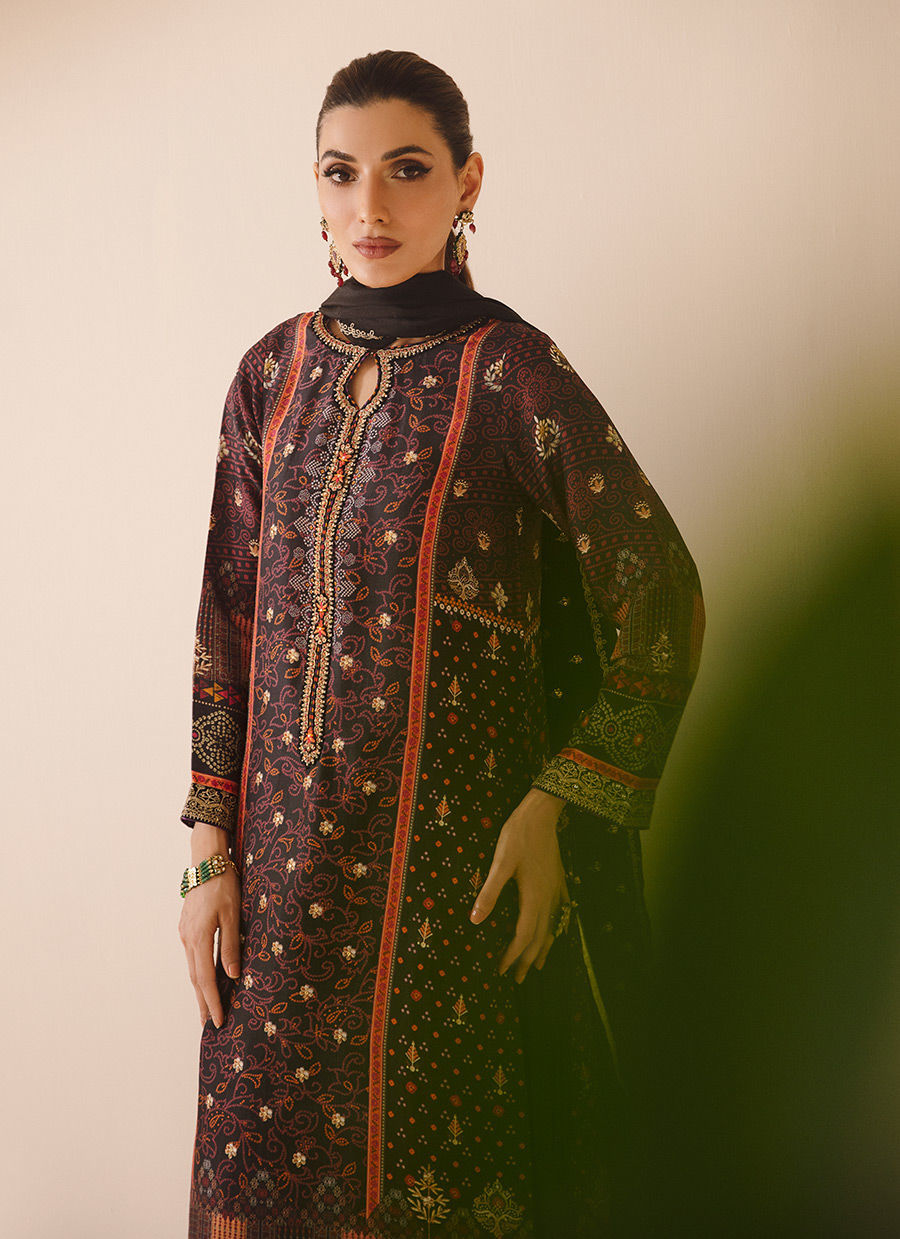 Dama Onyx Shirt & Dupatta - Mayna Festive Prints by FTA