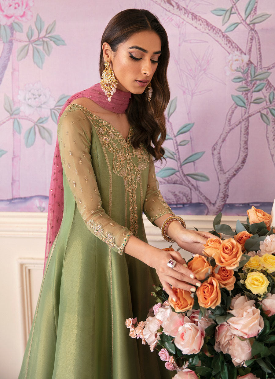 Anisa Apple Green Kalidaar & Dupatta - Mayna Festive Luxe Pret by FTA