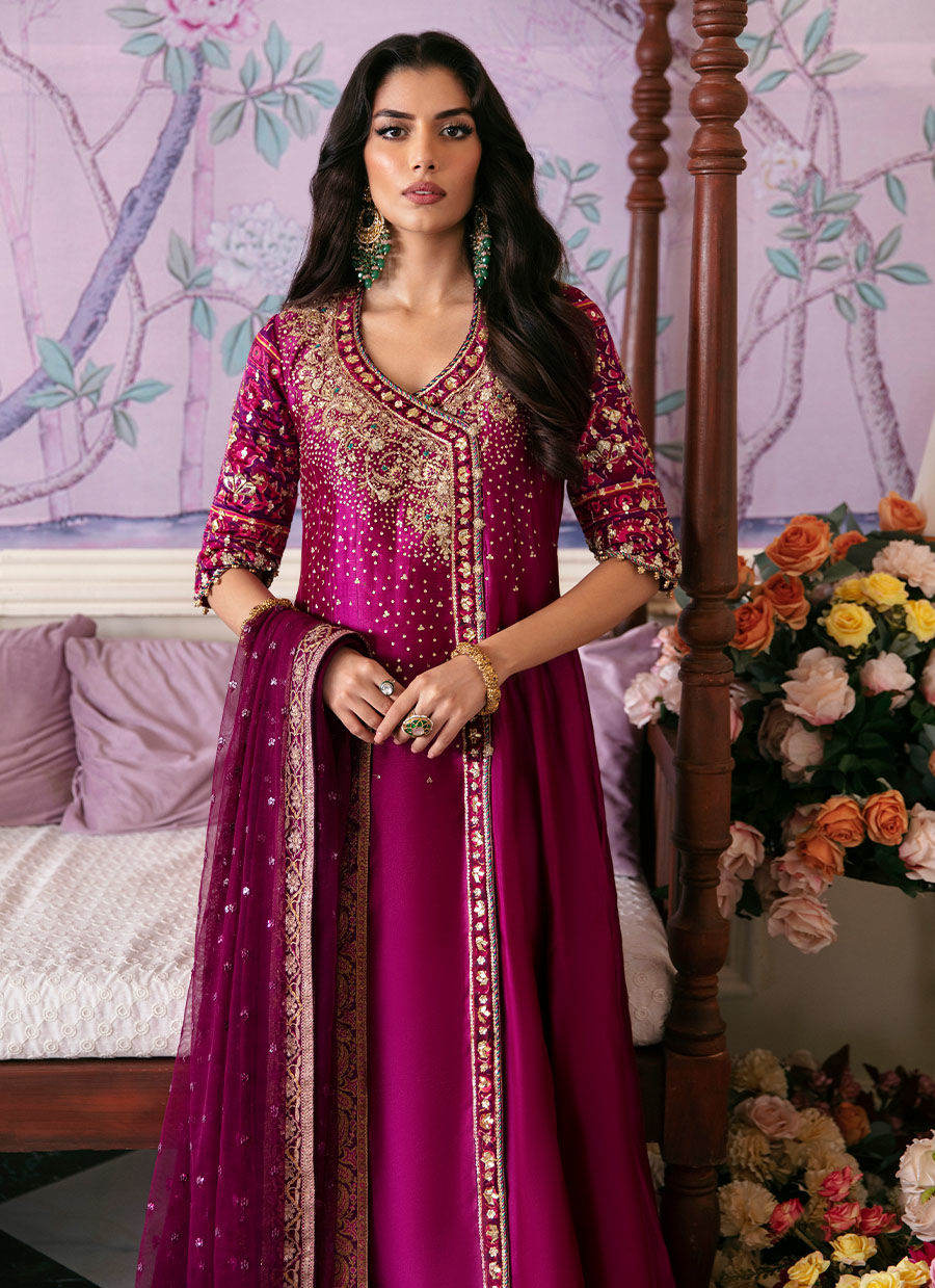 Narina Magenta Kalidaar & Dupatta - Mayna Festive Luxe Pret by FTA