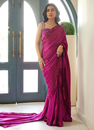 ZERMINE MAGENTA SAREE - Velvet Revolt by Farah Talib Aziz