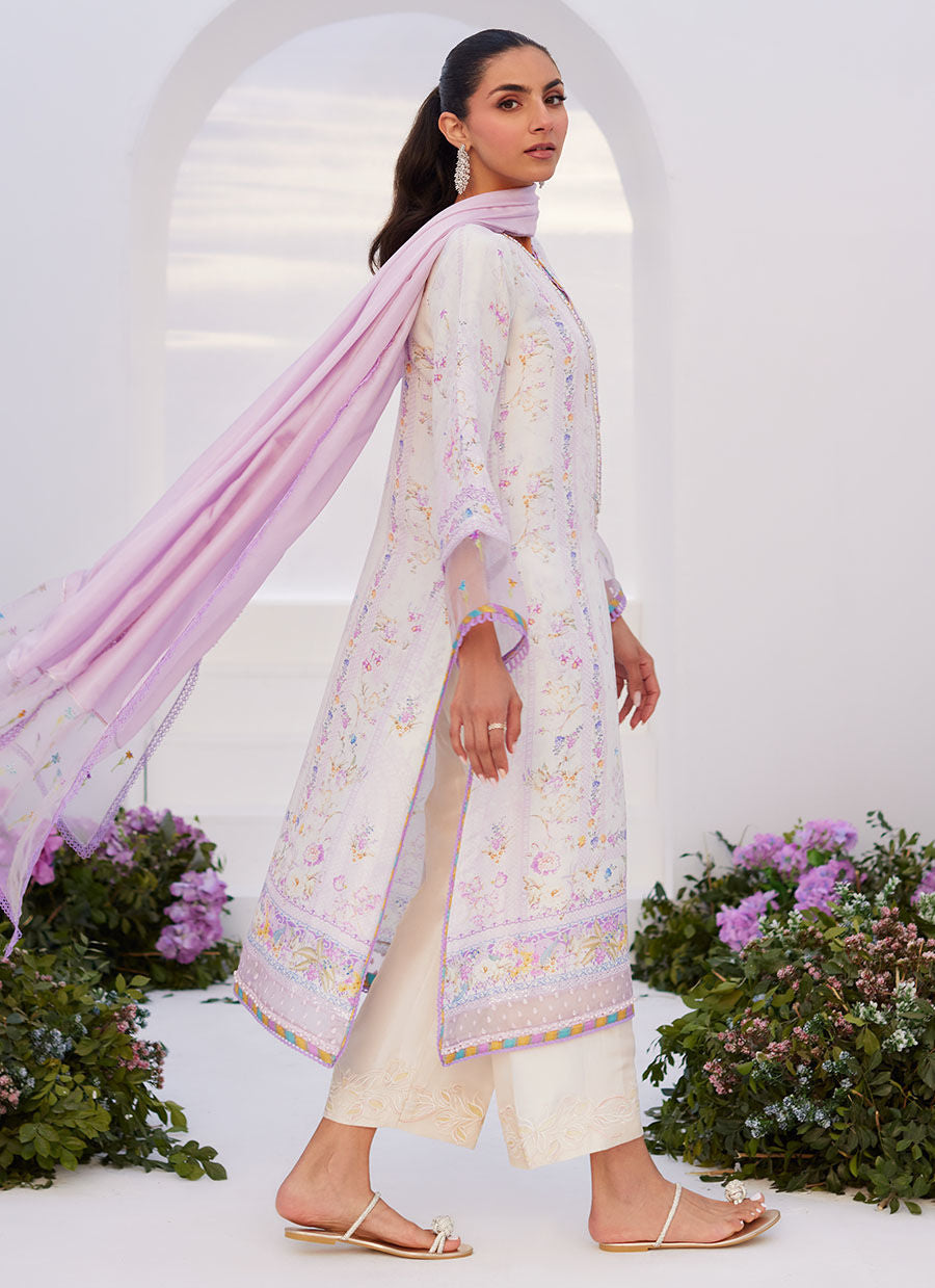 THISTLE LILAC SHIRT AND DUPATTA-ZAZA PRINTS '24 BY FARAH TALIB AZIZ