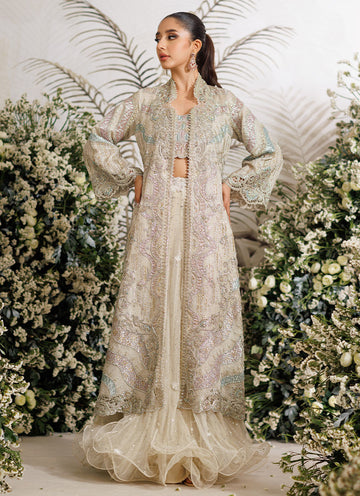 ELODIE IVORY APPLIQUE JACKET - Eira Ethereal Couture by Farah Talib Aziz