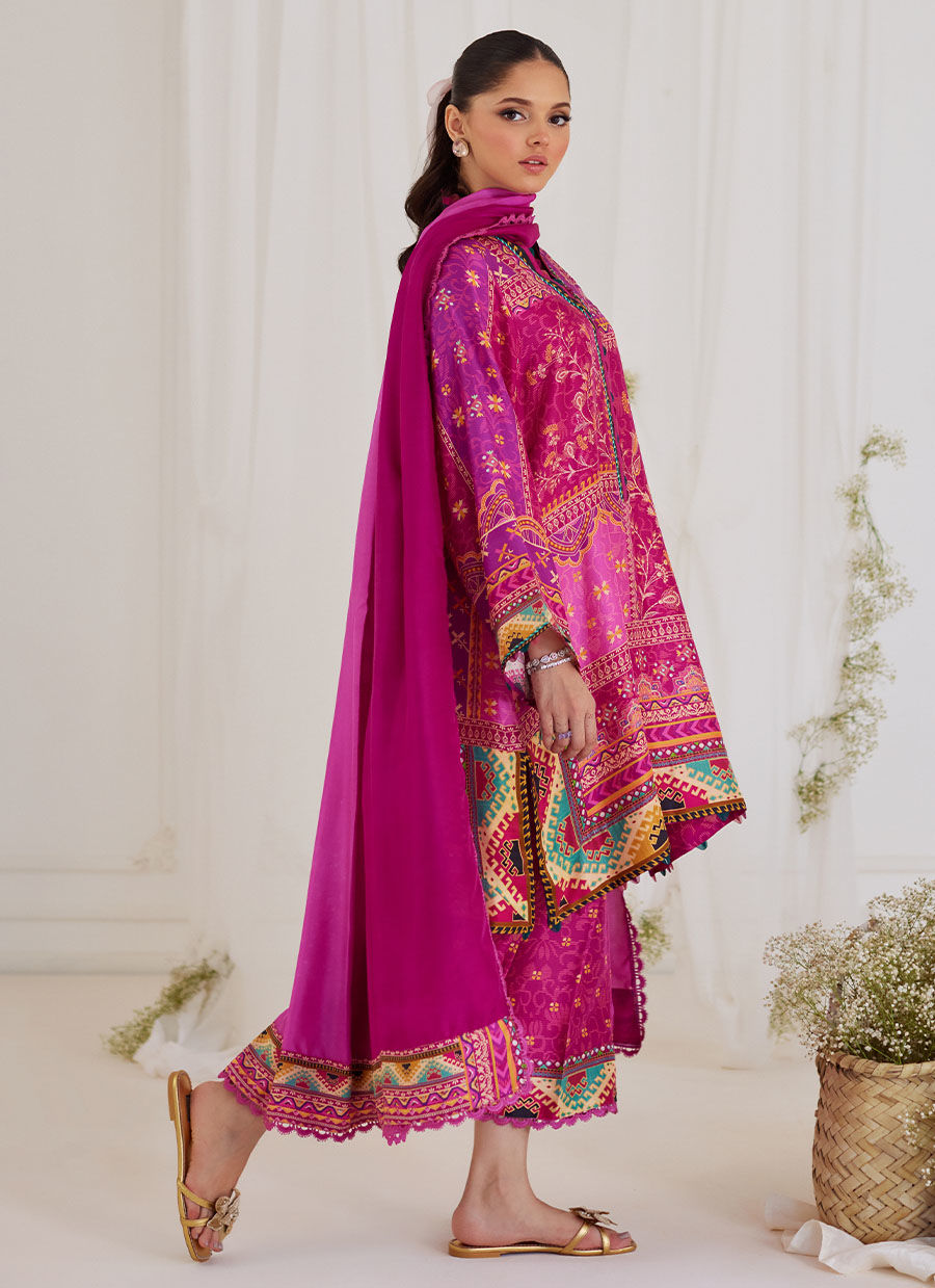 LUZ MAGENTA SHIRT AND DUPATTA - Tara Eid Luxe by Farah Talib Aziz