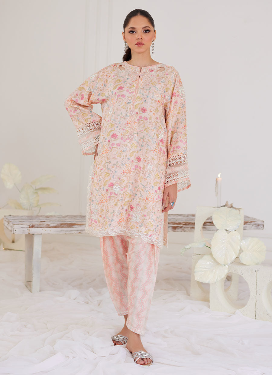 RAFAELA SALMON PINK SHIRT - Tara Eid Luxe by Farah Talib Aziz