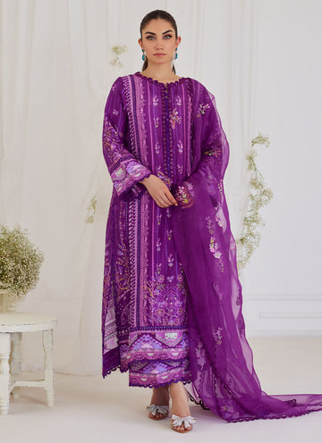 LIGIA PLUM SHIRT AND DUPATTA - Tara Eid Luxe by Farah Talib Aziz