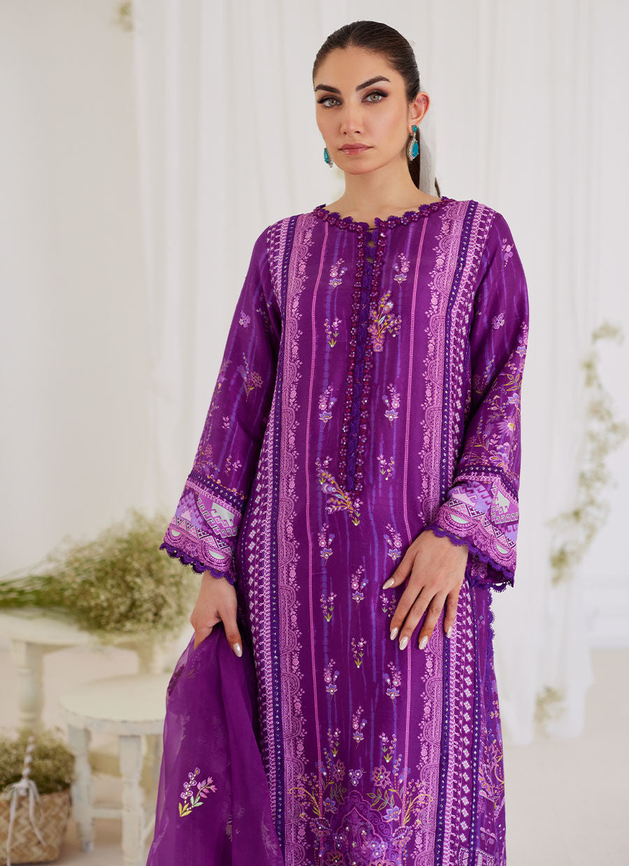 LIGIA PLUM SHIRT AND DUPATTA - Tara Eid Luxe by Farah Talib Aziz