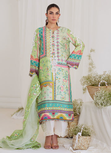 MARTA APPLE GREEN SHIRT AND DUPATTA - Tara Eid Luxe by Farah Talib Aziz