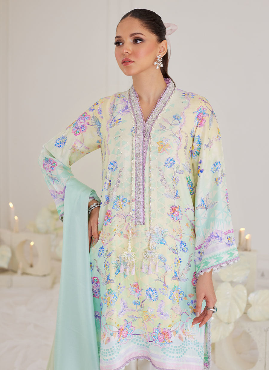 PAZ AQUA SHIRT AND DUPATTA - Tara Eid Luxe by Farah Talib Aziz