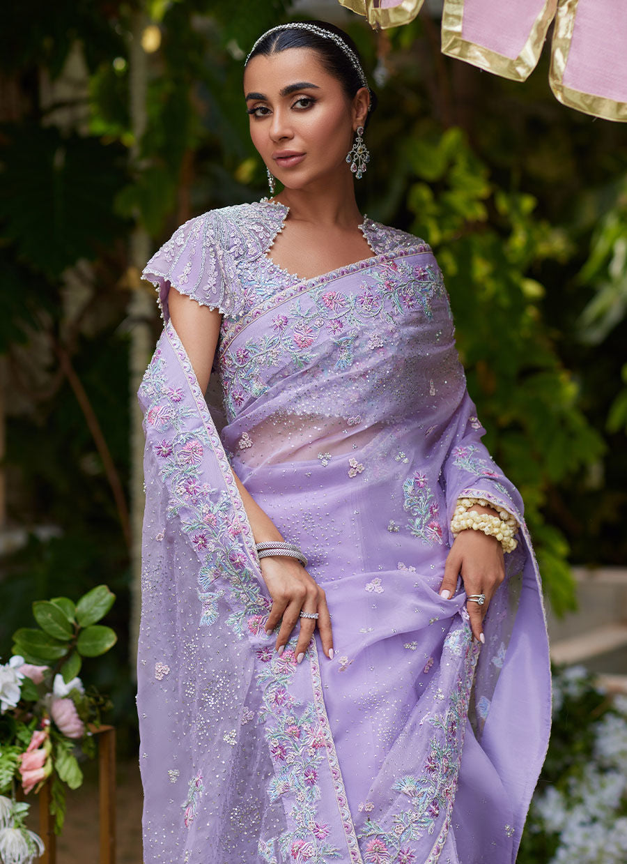 Sira Lavender Saree - Miray Festive Formals by Farah Talib Aziz