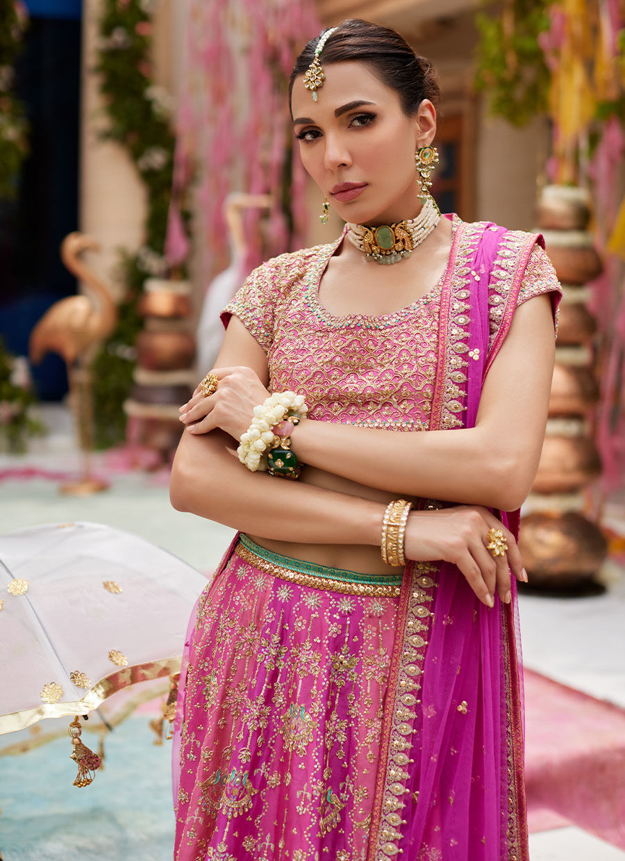 Parisa Hot Pink Lehenga Choli - Miray Festive Formals by Farah Talib Aziz