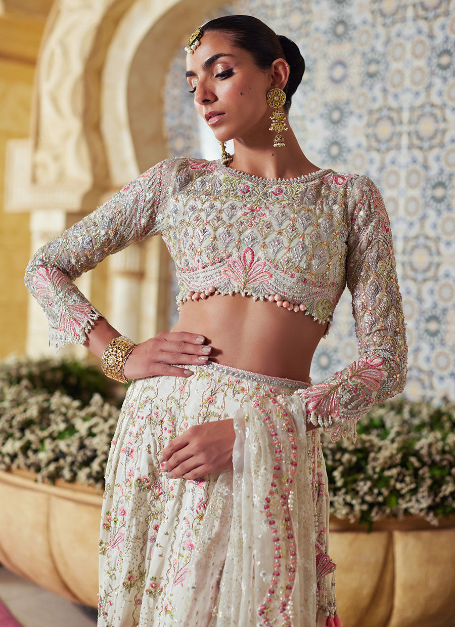 Amarisa Ivory Lehenga Choli - Miray Festive Formals by Farah Talib Aziz