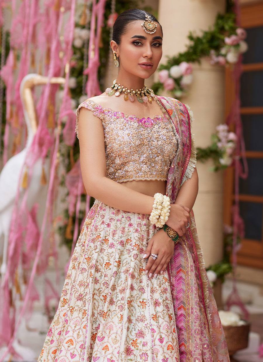 Rinesa Ivory Lehenga Choli - Miray Festive Formals by Farah Talib Aziz