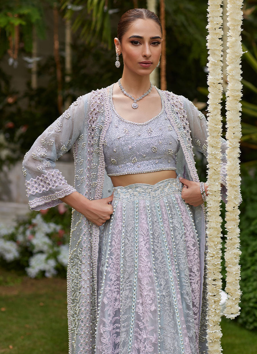 Zephra Pastel Hued Jacket - Miray Festive Formals by Farah Talib Aziz