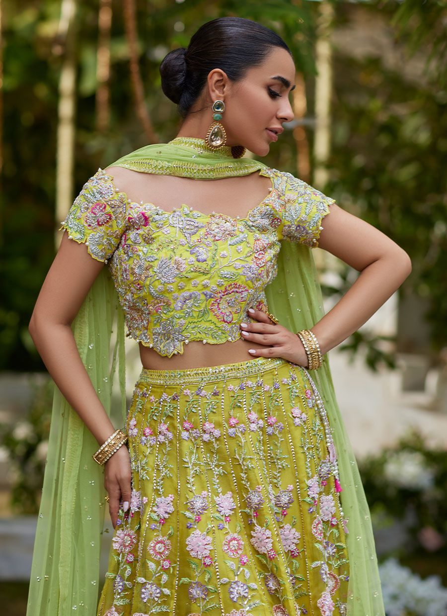 Nora Kiwi Lehenga Choli - Miray Festive Formals by Farah Talib Aziz