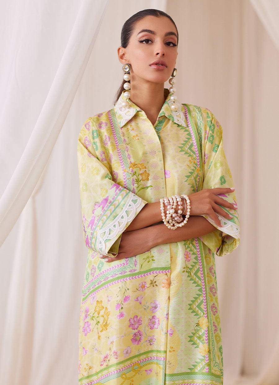 Butter Yellow Shirt Dress - Lea Fall by Farah Talib Aziz