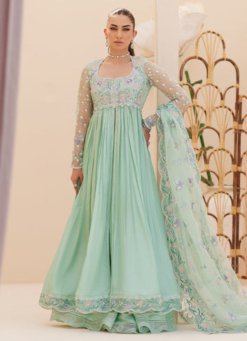 Freya Aqua Kalidaar and Dupatta - Zaza'25 by Farah Talib Aziz