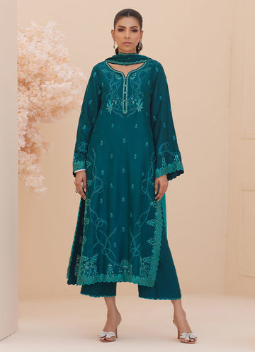 Evel Emerald  Shirt and Dupatta - Zaza'25 by Farah Talib Aziz