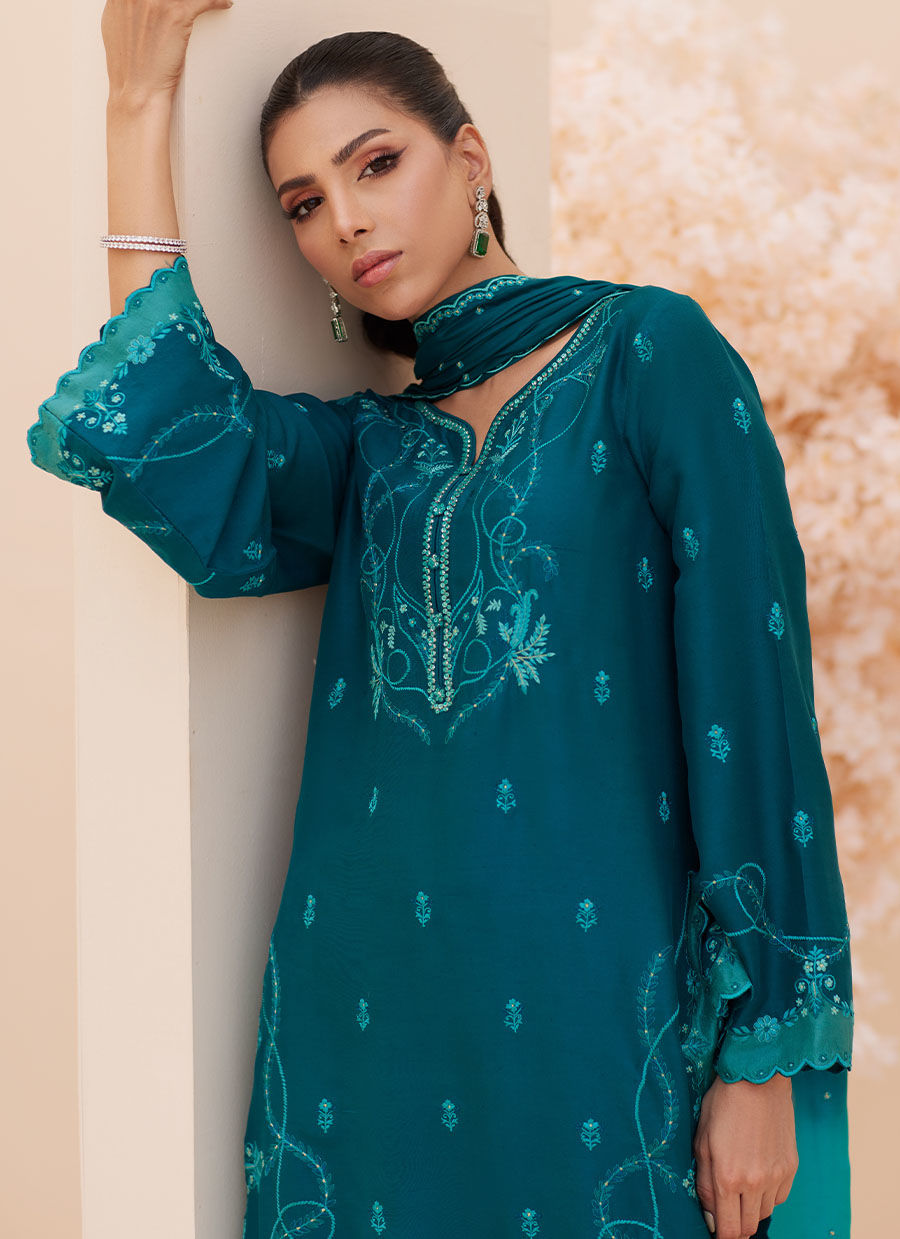 Evel Emerald  Shirt and Dupatta - Zaza'25 by Farah Talib Aziz