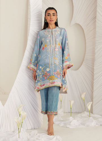 Carla Slate Blue Shirt and Pants - LEA Eid 25 by Farah Talib Aziz