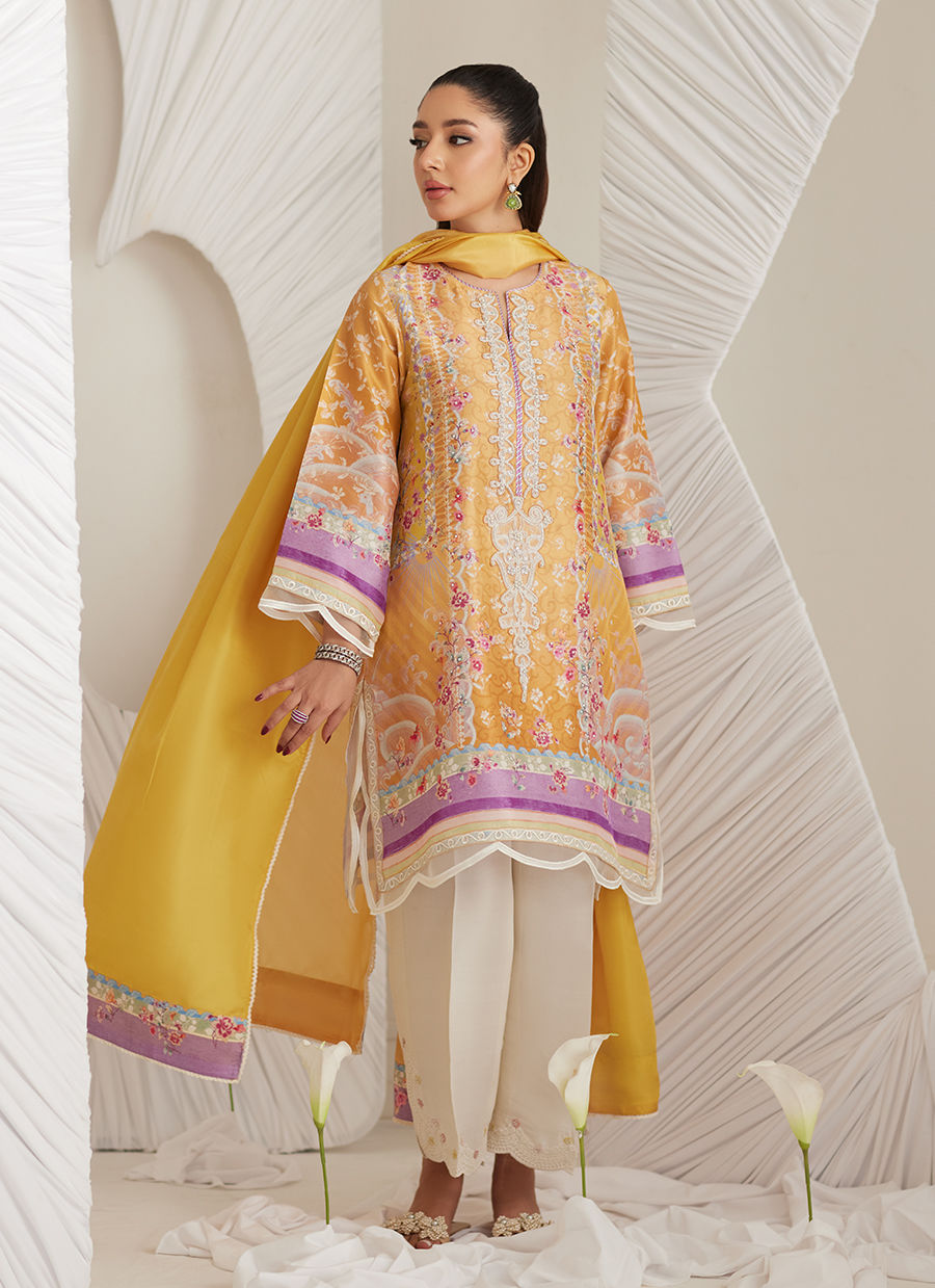 Anima Mustard Shirt and Dupatta - LEA Eid 25 by Farah Talib Aziz