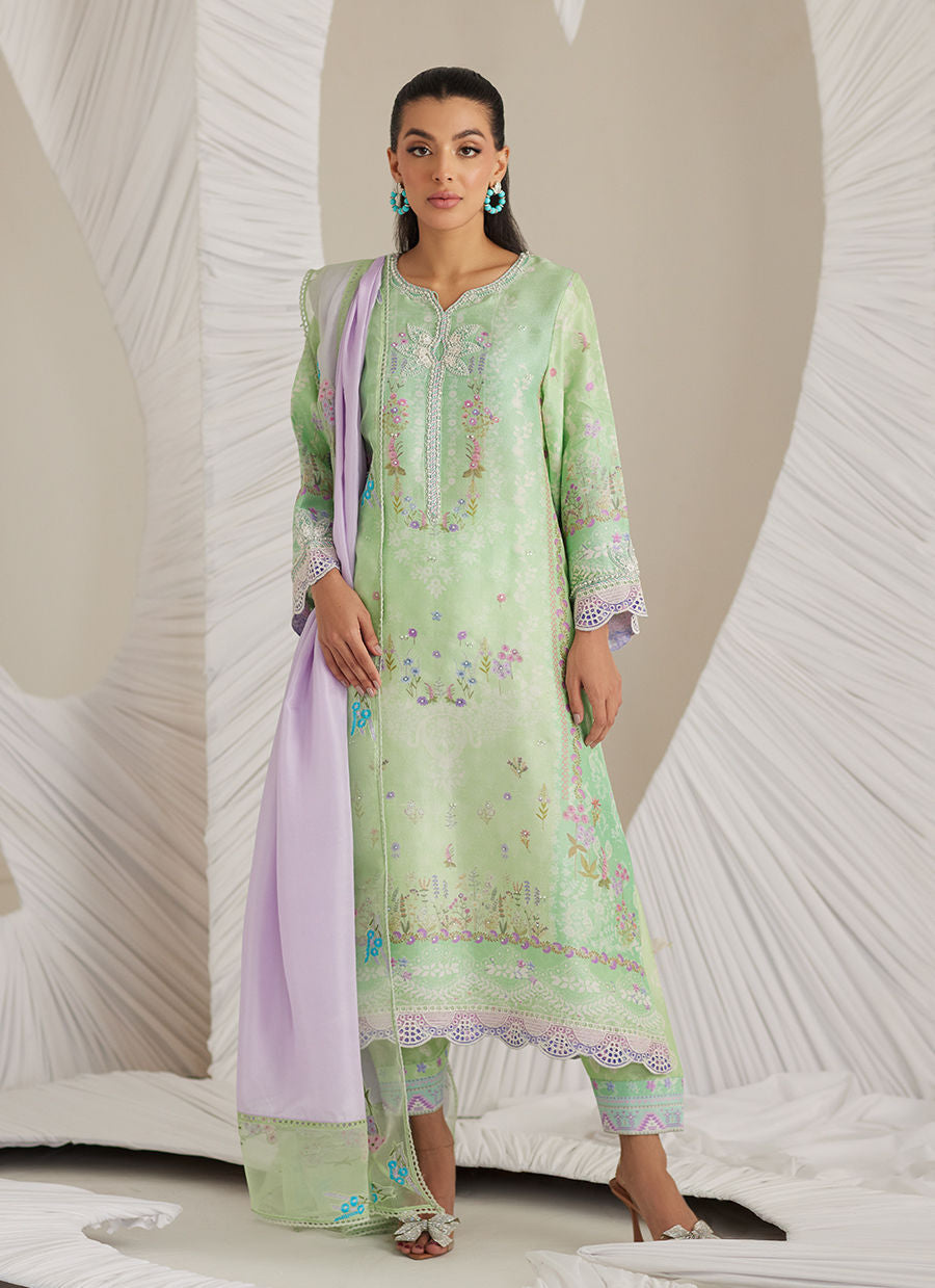 Felice Aqua Shirt and Dupatta - LEA Eid 25 by Farah Talib Aziz