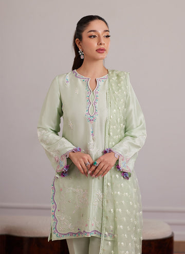 Pilar Mint Shirt And Dupatta - Luna Eid Edit by Farah Talib Aziz